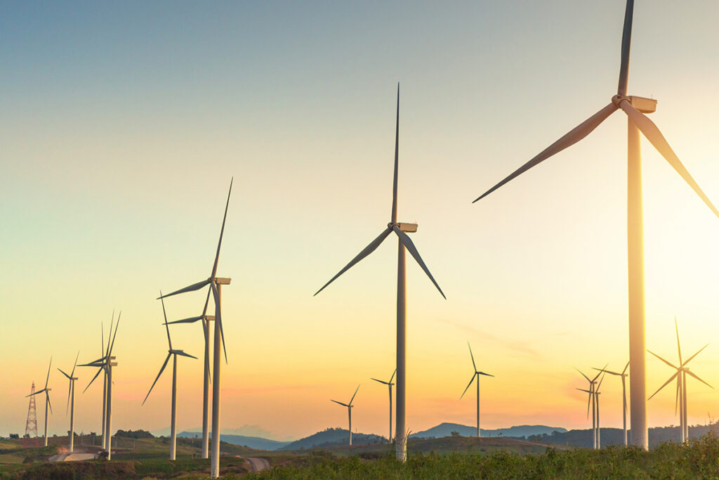 wind mills silhouettte